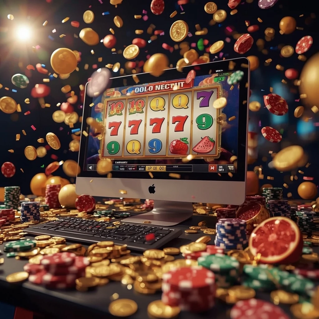 slot machines on the monitor JACKPOT GURU CASINO